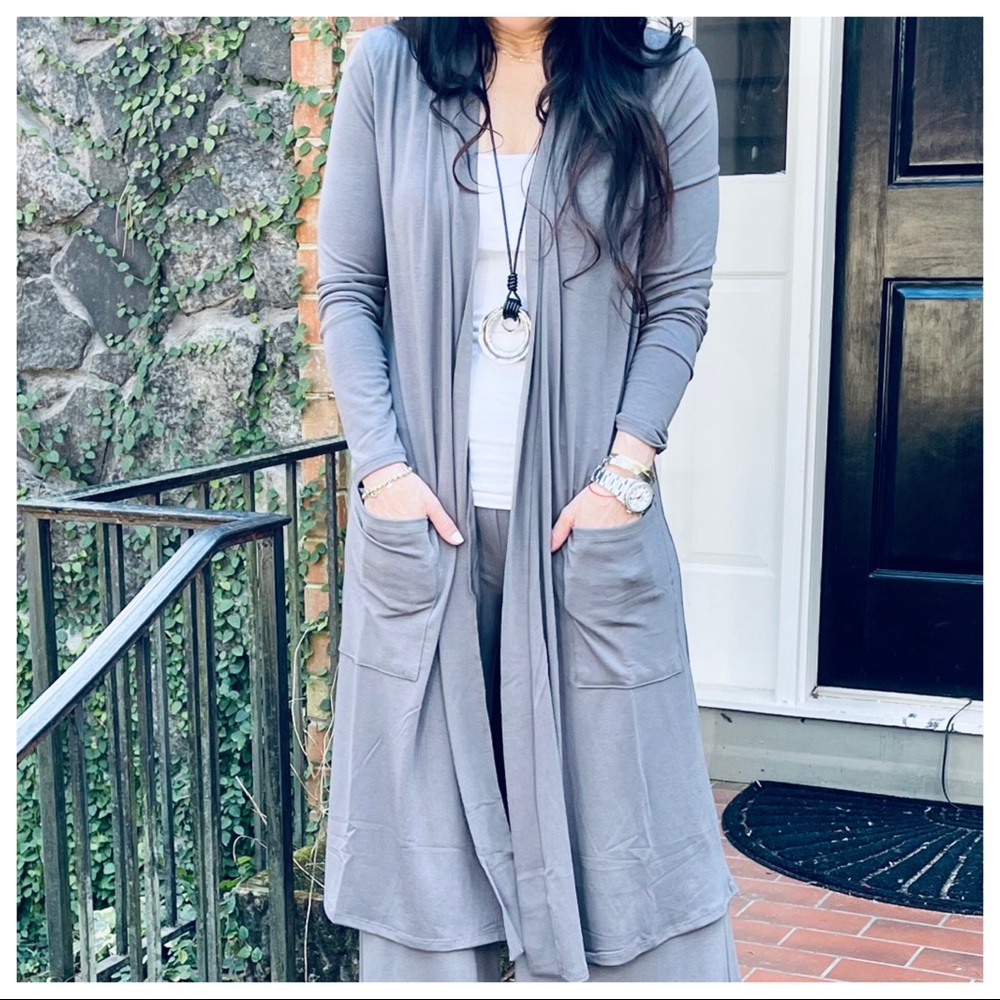 #09 one Fabulous open longline slouchy pockets cardigan - Picture 6 of 7